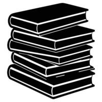 A stack of books, neatly arranged, isolated on white background vector