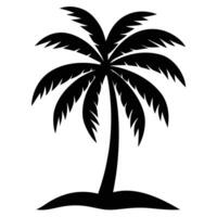 A black silhouette of a palm tree isolated on white background vector