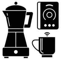 Smart coffee maker with wifi connectivity, isolated on white background vector