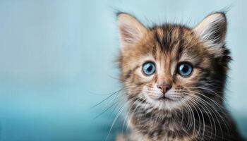 Kitten Peering Into Blank Space with Playful Eyes for Text Overlay, Perfect for Shy or Humorous Jokes, Adorable Animal Meme Graphic, an Ideal Pick for Digital Art, Home Decor, or Design photo