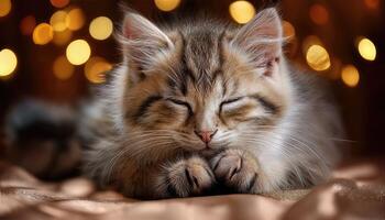 Close Up of a Kittys Paws in Slow Shutter Speed Effect, Warm Cat Portrait Showcasing Soft Fur Textures and Playful Expressions, Perfect for Digital Art, Home Decor, or Design Inspiration. photo