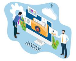 Business's cloud computing infrastructure, along with data center security, places a strong emphasis on cloud storage backup, managed by our administrator and developer team. vector