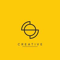Letters SO or OS logo monogram initial rounded line icon. vector