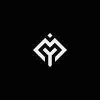 Modern unique creative unusual initial MY M Y based letter icon logo. Editable in black and white color. vector