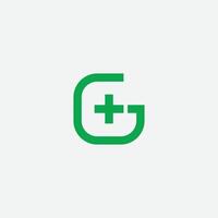 Initial letter G plus logo icon design template elements. vector
