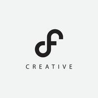 Alphabet Letters DF FD Creative Logo Initial Based Monogram Icon Element. vector