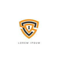 Modern and Simple SC Letter Cyber Security Logo Icon. Digital Cyber Security Logo Template. vector
