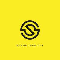 Modern minimalist S SS creative initials circle logo icon template. vector