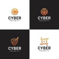 Modern and Simple Cyber Security Logo Icon. Digital Cyber Security Logo Template. vector