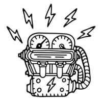 engine illustration, electric bolts, power surge concept mechanical energy, futuristic tech design vector