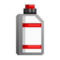 Pixel Art Detergent Bottle with Red Cap and Label Retro 8 bit Style Illustration vector