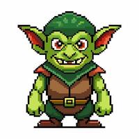 Pixel Art Goblin Character for Retro Games and Digital Design vector