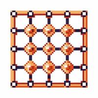 Pixelated atomic crystal lattice structure with repeating geometric pattern, science and technology concept, isolated grid illustration vector