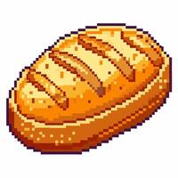 Retro Pixel Art of a Golden Loaf of Bread in Classic 8 Bit Style vector