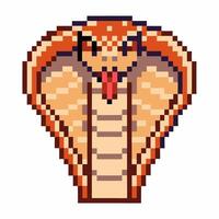 Pixel art cobra retro snake design with vibrant colors and pixelated details vector