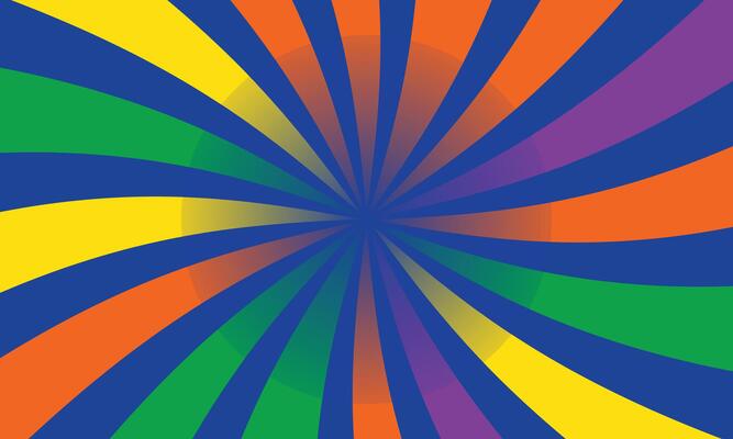 Vibrant Rainbow Sunburst Design. Bold Stripes for Creative Projects