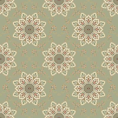 Handmade damask motif with ikat influence in high-quality format.