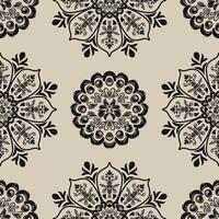 Ethnic-inspired ikat damask pattern in a clean style. vector