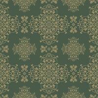 Bohemian ethnic damask pattern with soft curves vector