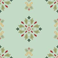 Hand-sketched ikat damask design for creative textile projects. vector