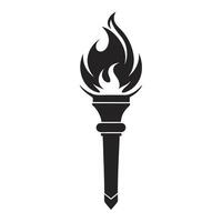 A torch with fire on it vector
