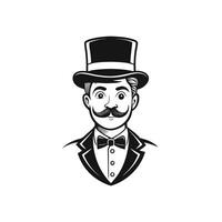 A man in a top hat and bow tie vector