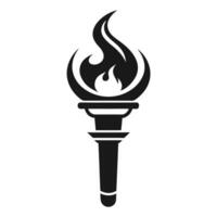 A torch with fire in it on a white background vector