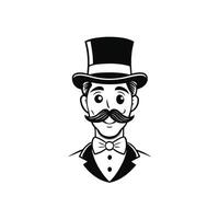 A man with a mustache and top hat vector