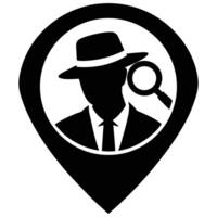 A man in a hat and tie with a magnifying glass vector