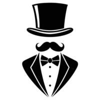 A man in a top hat and mustache vector