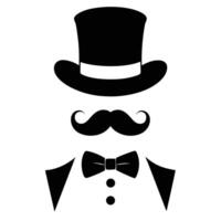 A man with a top hat and mustache vector