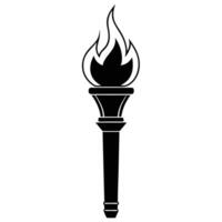 A torch with flames on it vector
