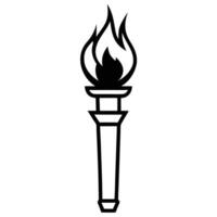 A black and white drawing of a torch vector