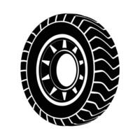 Large SUV Tire Simple Flat Silhouette on White Background vector