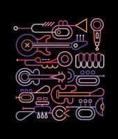 Neon Musical Instruments vector