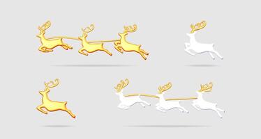 Christmas deer set illustration element. Collection of festive reindeer. Holiday design for greeting card or banner concept. vector