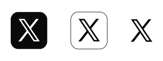 Minimalist design featuring three variations of the Logo of X Social Media vector