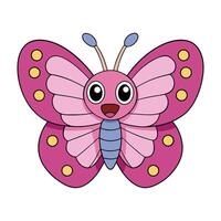 a cartoon butterfly with a big smile vector