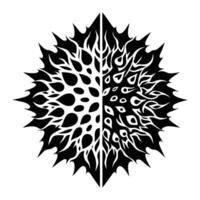 a black and white design of a flower design. vector
