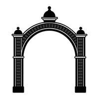 archway icon in black and white style on white background vector
