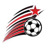 soccer ball with red and black stripes illustration vector