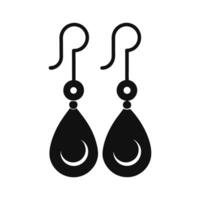 black earrings icon on white background. vector