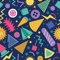 seamless pattern with colorful objects and shapes vector