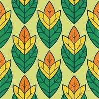 a pattern with green and leaves vector