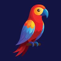 a colorful parrot sitting on a branch vector