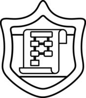 A shield with a paper on it that says F on it vector