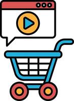 A shopping cart with a shopping cart icon on it vector