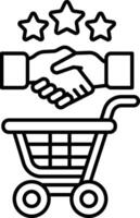 Concept of a business transaction or a partnership vector