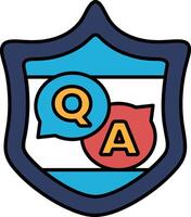 A shield with a Q and A on it vector