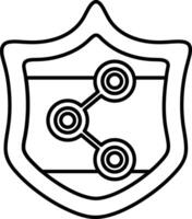 A shield with three circles on it vector